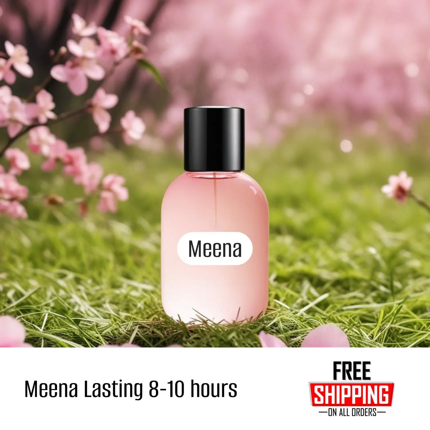 perfume-bottle-50ml-in-a-green-garden-covered-with-a-pink-colored-flowers